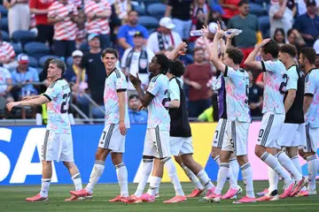 Pemain Belgium meraikan kemenangan 4-1 menewaskan Amerika Syarikat dalam aksi pusingan 16 terakhir Piala Dunia 2026 di Stadium Seattle, Washington, pada 6 Julai.
