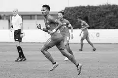 MAHU CAPAI SASARAN: Hafiz mahu memecahkan rekod jaringan terbaiknya dengan menjaringkan 10 gol untuk Home musim ini. Beliau masih memerlukan lima lagi gol sebelum dapat mencapai sasaran tersebut. - Foto FACEBOOK, HOME UNITED