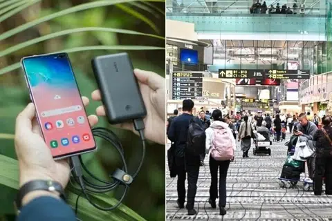 powerbank, Singapura, penerbangan