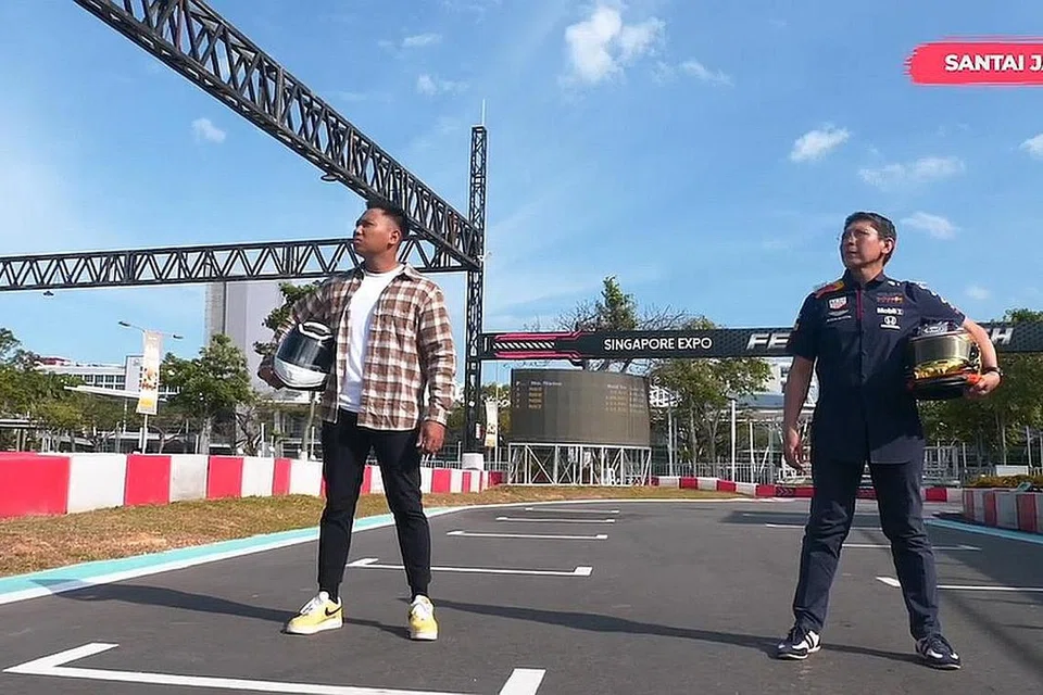 AKSI LASAK: Dr Mohamad Maliki Osman (kanan) dalam siri video yang dinamakan Santai Jap yang dihoskan personaliti setempat, Hans Hamid (kiri). Ia dimuat naik ke laman Facebook M3 semalam. - Foto-foto M3 