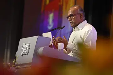 Menteri Penyelaras bagi Keselamatan Negara merangkap Menteri Ehwal Dalam Negeri, Encik K. Shanmugam berkata, di bawah Konvensyen Pertubuhan Bangsa-Bangsa Bersatu mengenai Undang-Undang Laut dan undang-undang antarabangsa adat yang ditandatangani, terdapat hak laluan transit untuk melalui selat tersebut. Beliau berkata demikian dalam ucapannya di Majlis Kenaikan Pangkat Pasukan Home Team pada 13 April di Hotel Orchard.