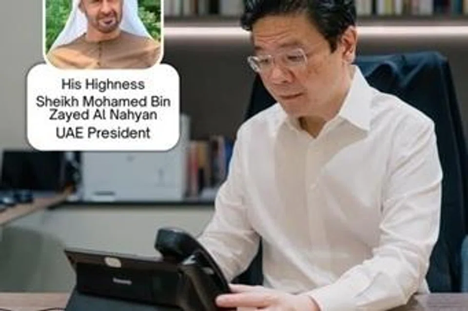 lawrence wong, presiden UAE, Sheikh Mohamed Zayed Al Nahyan, timur tengah 