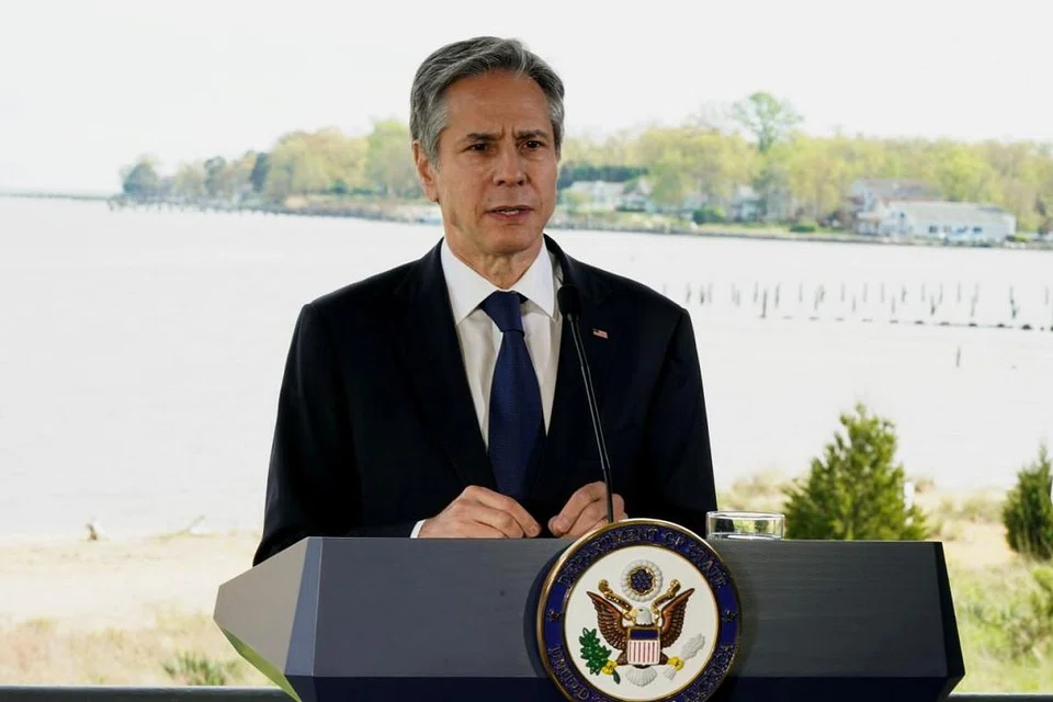 TETAPKAN HALA TUJU IKLIM AS: Encik Blinken menyampaikan ucapan pertamanya mengenai perubahan iklim di Yayasan Chesapeake Bay di Maryland. - Foto REUTERS