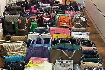 BAHAN BUKTI: Ini antara 150 beg tangan jenama mewah yang dirampas di kediaman Exco kerajaan negeri Johor, Datuk Abd Latif Bandi. - Foto THE STAR