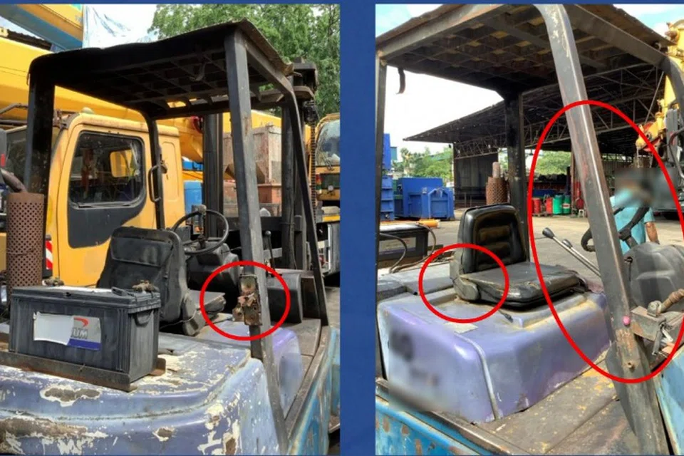 Antara pelanggaran keselamatan termasuk trak angkat-susun (forklift) didapati tidak mempunyai tali pinggang keledar, cermin dan lampu, atau dalam keadaan rosak.