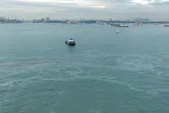 Kejadian di Pangkalan Polis Pengawal Pantai (PCG) Daerah Brani itu mengakibatkan sekitar 23 tan minyak diesel bocor ke dalam perairan selatan Singapura pada 5 Februari.