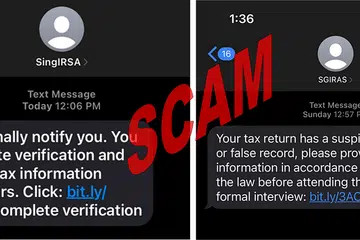 PALSU: Iras beri amaran tentang SMS oleh pihak yang menyamar sebagai pihak berkuasa cukai itu.