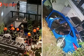 MENJADI TUMPUAN: Laporan Aliff Aziz dikenakan tuduhan baru di mahkamah dan teksi yang merempuh pagar di Keat Hong Close (gambar atas) mendapat perhatian di Facebook Berita Harian. - Foto fail