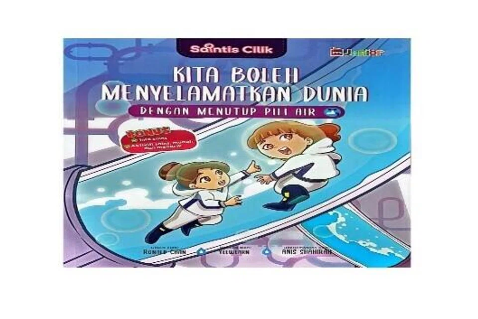 Kita Boleh Menyelamatkan Dunia Dengan Menutup Pili Air
Nombor Panggilan: 333.91 CHA

Wardah dan Mia sedang bersiap-siap untuk ke sekolah apabila mereka tiba-tiba berbalah dalam bilik air. Ayuh ikuti penerokaan Wardah dan Mia apabila satu tindakan yang mereka lakukan boleh membawa perubahan besar kepada kelestarian alam.