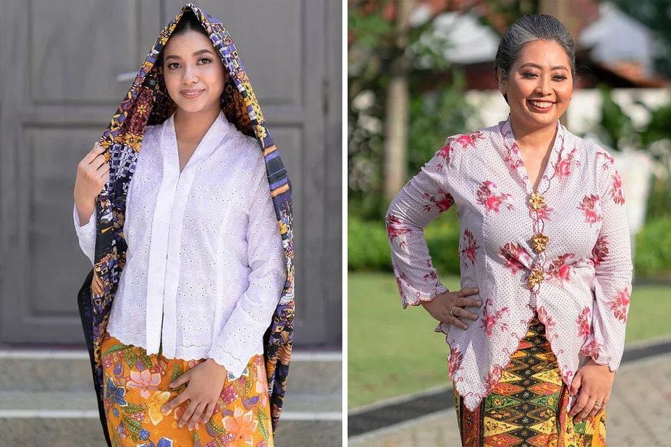 (Kiri) TAHUN 1920-30an: Wanita zaman ini lebih gemar mengenakan kain batik. Kain batik juga digunakan sebagai kain atau kerudung menutupi bahagian kepala. Gaya potongannya juga 'simple' dan tidak terlalu ketat. (Kanan) TAHUN 1940-50an: Wanita era ini lebih berkemampuan dan banyak menghabiskan masa di rumah untuk menjahit. Ini dapat dilihat dengan sulaman pada kebaya yang mereka pakai. - Foto-foto BM oleh HASIF AZMI