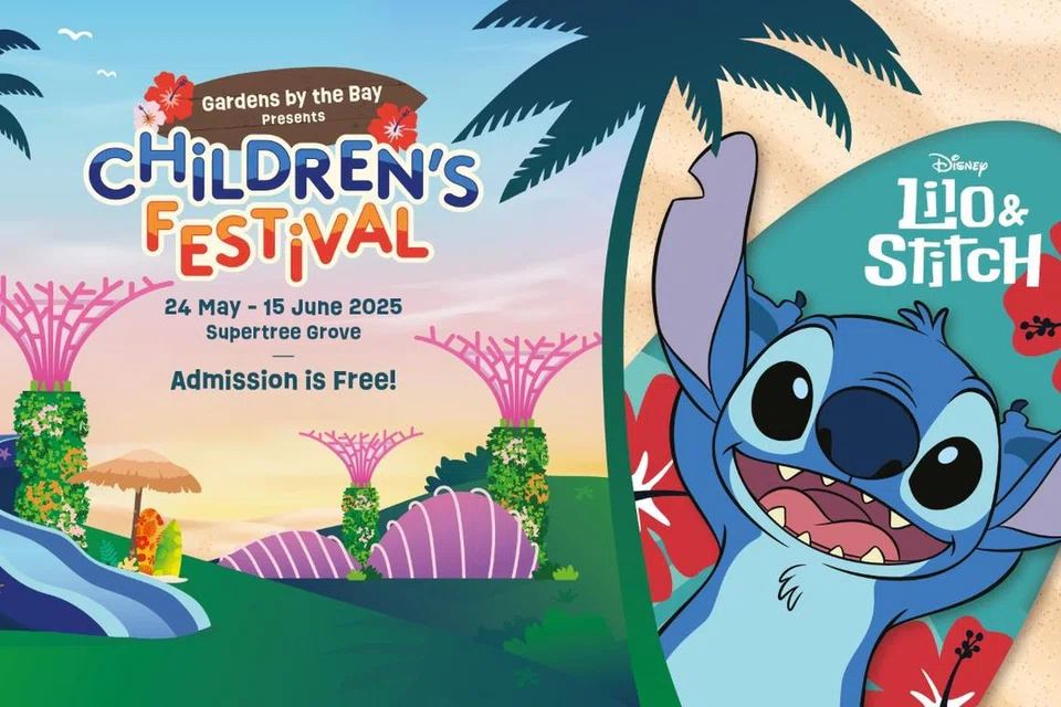 ‘Children’s Festival 2025: Lilo & Stitch’ di Supertree Grove menawarkan pelbagai kegiatan bertema ‘Lilo & Stitch’ termasuk bengkel kreatif, permainan karnival dan persembahan untuk seisi keluarga.