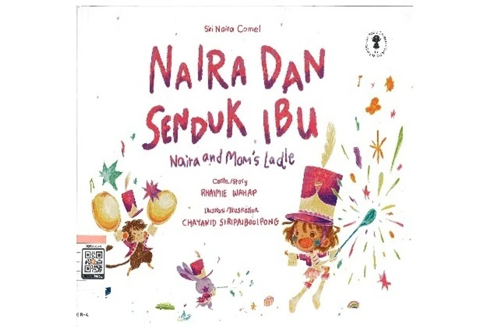 Naira dan Senduk Ibu
Nombor Panggilan: J SING RHA

Naira ternampak senduk ibunya. Apakah agaknya yang Naira hendak buat dengan senduk ibunya? Mari ikuti kisah Naira dan senduk ibunya di dalam buku bergambar ini yang menggalakkan pembaca cilik untuk menggunakan imaginasi dan kreativiti.
