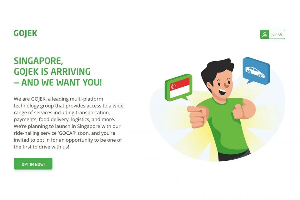 PORTAL GO-JEK: Portal ini merupakan satu-satunya saluran siber rasmi yang membolehkan pemandu mendaftar awal bagi menyertai Go-Jek. - Foto WANBAO