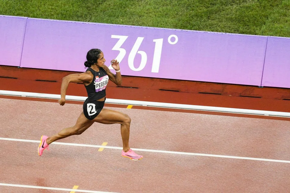 LEGA: Secara keseluruhan, Shanti Pereira menduduki tempat keenam daripada 25 pelari dalam pusingan saringan larian pecut 100 meter wanita di Sukan Asia Hangzhou pada Jumaat. 