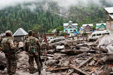 Chasoti, daerah Kishtwar, Kashmir, banjir