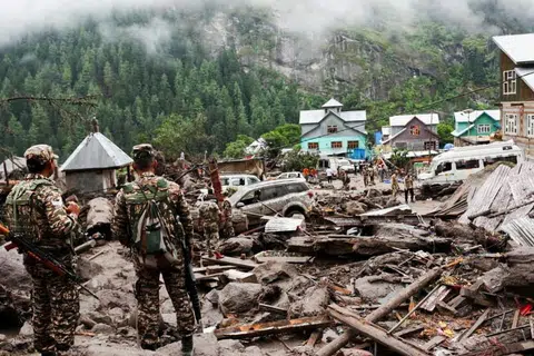 Chasoti, daerah Kishtwar, Kashmir, banjir