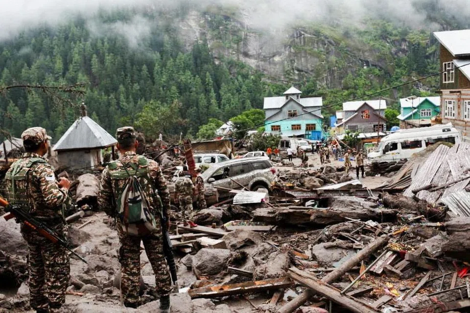 Chasoti, daerah Kishtwar, Kashmir, banjir