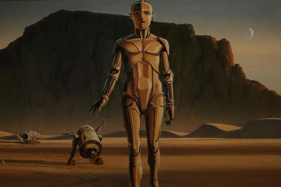LUKISAN KONSEP PERTAMA UNTUK STAR WARS OLEH RALPH MCQUARRIE.