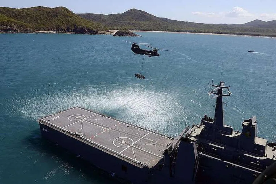Previu Latihan Trident di Teluk Air Tawar di Rockhampton, Queensland.