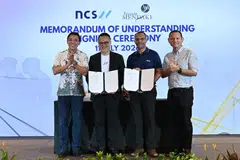 Acara memeterai Memorandum Persefahaman (MOU) antara Mendaki dengan syarikat teknologi maklumat, NCS, pada 11 Julai dihadiri (dari kiri) Pemangku Menteri Pengangkutan, Encik Jeffrey Siow, selaku tetamu terhormat; Ketua Pegawai Eksekutif NCS, Encik Sam Liew; Ketua Pegawai Eksekutif Mendaki, Encik Mohamed Feroz Mohamed Akber; dan Menteri Negara Kanan (Kemampanan dan Sekitaran merangkap Pertahanan), Encik Zaqy Mohamad, yang juga pengerusi Mendaki.