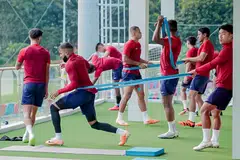 PERSIAPAN PENTING: Pasukan Singapura giat menjalani latihan menjelang pertemuan menentang Guam pada 12 Oktober. Singapura perlu mengatasi Guam dalam dua perlawanan untuk mara ke pusingan dua kelayakan Piala Dunia 2026.