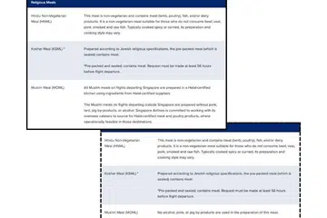 Singapore Airlines, hidangan halal, penjelasan SIA