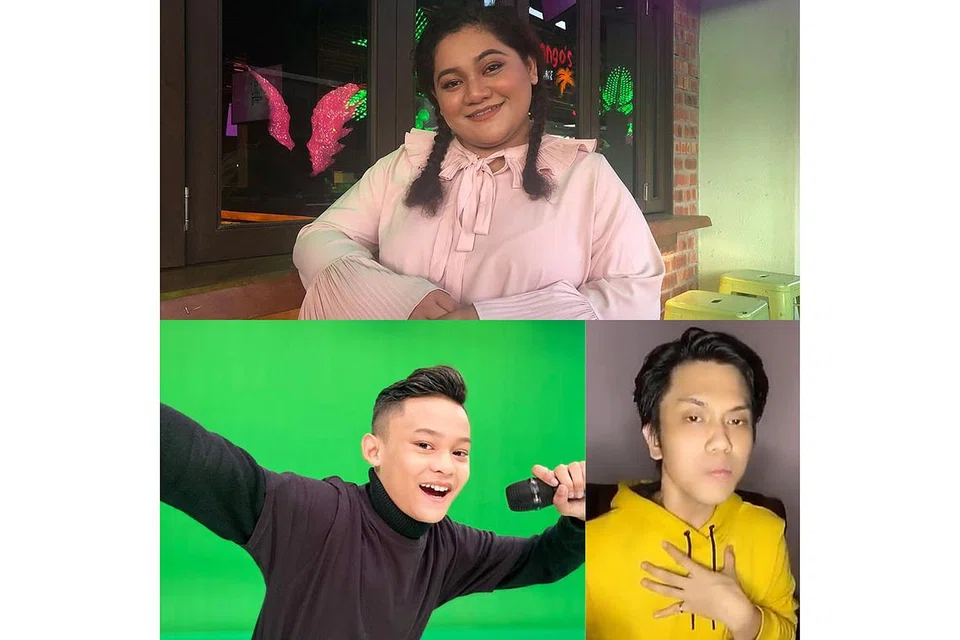 HIASI GELANGGANG VOKAL: Antara 250 peserta peraduan realiti baru 'All Together Now Malaysia' ialah (dari petak atas mengikut putaran jam) cucu Tan Sri P. Ramlee, Najua; personaliti TikTok, Ajoi Zainal; dan anak Datuk Jamal Abdillah, Zaki Yamani. - Foto ASTRO/INSTAGRAM AJOI ZAINAL
