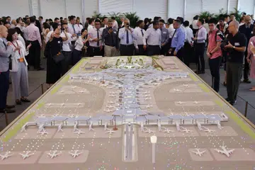 Foto model Terminal 5 Lapangan Terbang Changi di majlis pecah tanah pada 14 Mei.