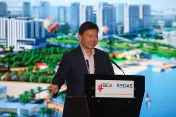 Menteri Pembangunan Negara, Encik Chee Hong Tat, ketika berucap pada seminar BCA-Redas, anjuran Penguasa Bangunan dan Pembinaan (BCA) dan Persatuan Pemaju Hartanah Singapura (Redas) pada 22 Januari.