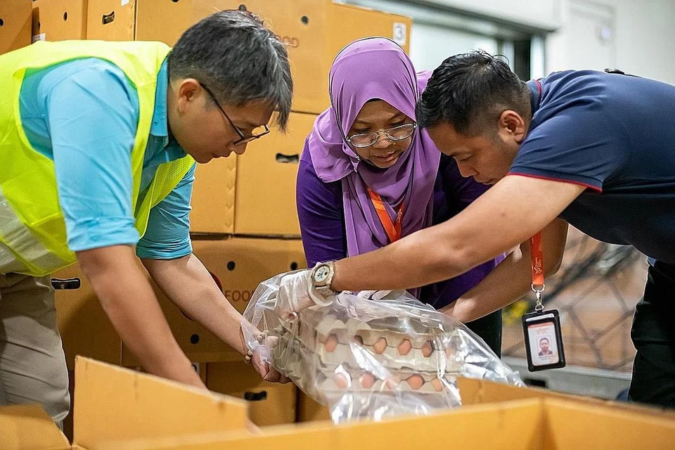 LUASKAN RANTAIAN BEKALAN: Sebuah pesawat kargo Singapore Airlines (SIA) membawa masuk 300,000 biji telur dari Thailand pada 19 Mac 2020. Singapura dapat meningkatkan import telur dan bahan makanan semasa pandemik Covid-19. - Foto fail