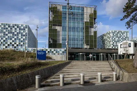Bangunan Mahkamah Jenayah Antarabangsa (ICC) di The Hague, Belanda. 