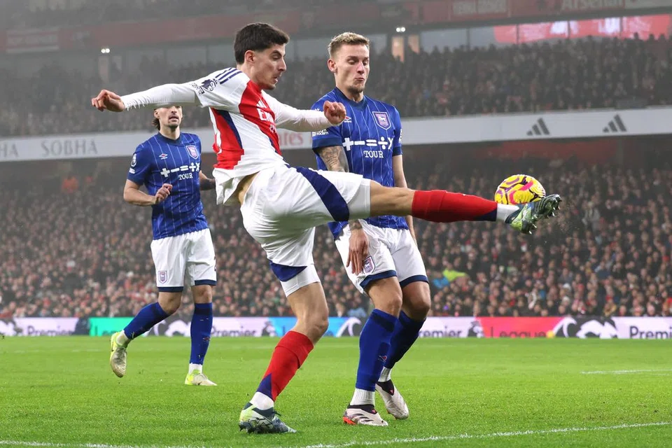 Pemain penyerang, Kai Havertz, menjaringkan gol tunggal kemenangan Arsenal semasa menentang Ipswich Town. 