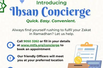 Bayar zakat dengan mudah melalui ‘Ihsan Concierge’, khidmat yang disediakan Persatuan Dana Amanah Muslimin (MTFA).