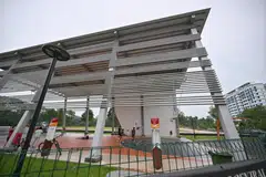 Kemudahan sukan di sebelah Blok 508C Wellington Circle di Sembawang dibuka pada September 2022.