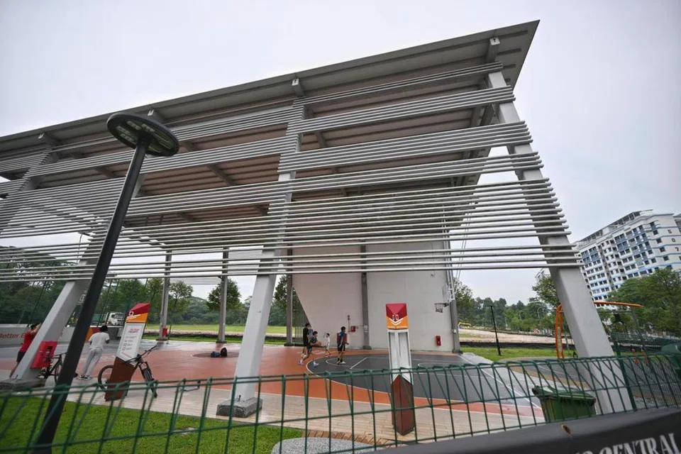 Kemudahan sukan di sebelah Blok 508C Wellington Circle di Sembawang dibuka pada September 2022.