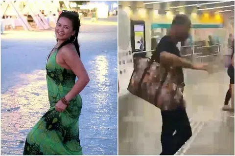 HADAPI TUDUHAN: William Aw Chin Chai (kanan) terlibat dalam beberapa kes gangguan dan jenayah melibatkan kekerasan atas individu lain, termasuk ke atas hos radio One FM 91.3, Cheryl Miles (kiri).