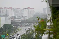 Jerebu menyelubungi kawasan Nee Soon East pada 15 Oktober.