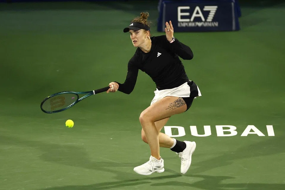 Pemain tenis, Ukraine Elina Svitolina, semasa beraksi di Kejohanan Tenis Dubai pada 21 Februari.