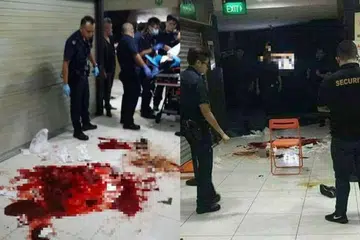 Seorang lelaki berusia 28 tahun mengalami kesan kelar di lehernya selepas kejadian di tingkat empat Orchard Plaza. BEST VIRAL VIDEOS, JOHANNAN SEAH/FACEBOOK 