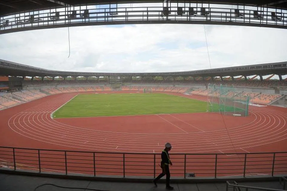 Foto yang diambil pada 19 Julai 2019, menunjukkan stadium atlit untuk Sukan SEA tahun ini di New Clark City, Filipina. PHOTO: AFP