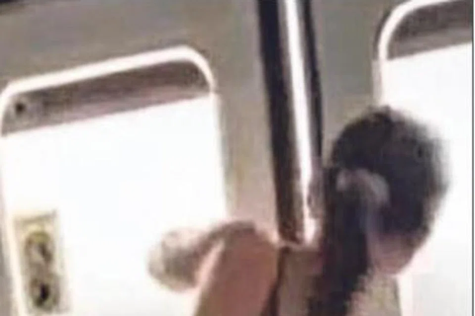 TINDAKAN BAHAYA: Vanessa Wang Zi Qi didakwa cuba membuka pintu kereta api yang sedang bergerak. 