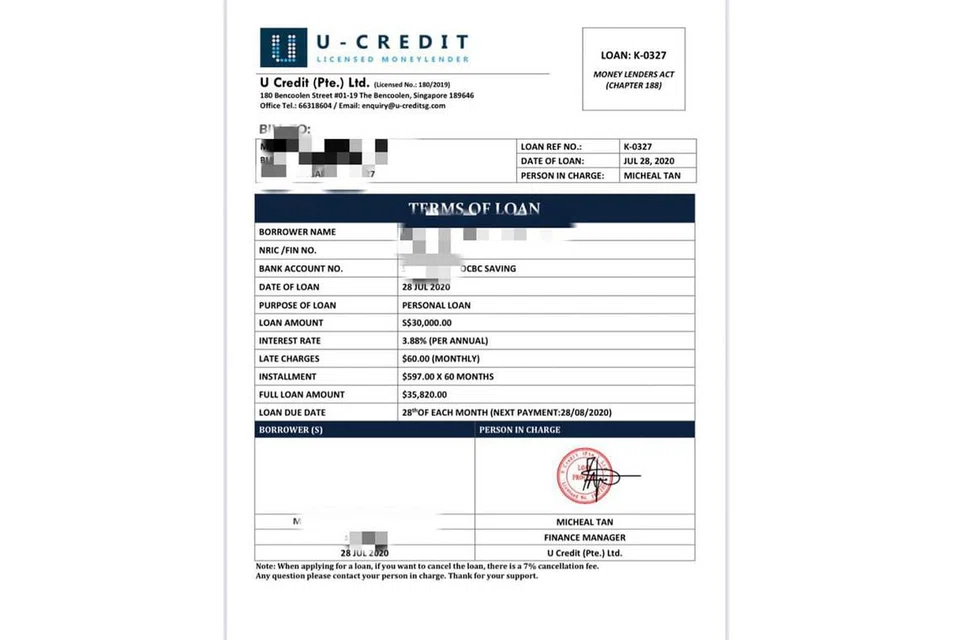 KONTRAK PALSU: Syarikat palsu peminjaman wang akan melakarkan kontrak yang mirip dengan kontrak sah dan menghantarkannya kepada mangsa untuk menipu mereka.- Foto SPF