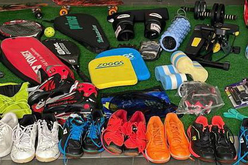 Antara peralatan sukan yang dikumpul sepanjang projek ‘SWap & Exchange’.