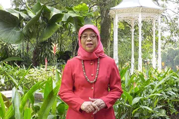 MENJELANG HARI KEBANGSAAN: Presiden Halimah Yacob menyampaikan ucapan Hari Kebangsaan dalam satu video yang diterbitkan di laman Facebook beliau semalam. - Foto MCI