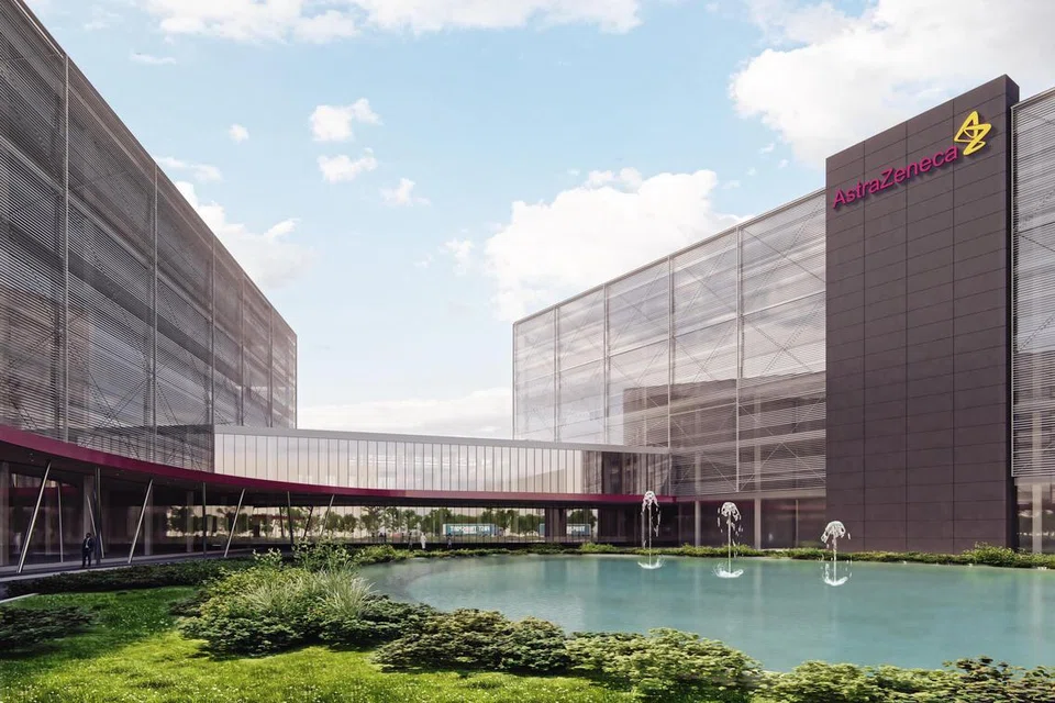Ilustrasi artis memaparkan kemudahan pengilangan baru AstraZeneca di Singapura, yang dijangkakan akan mula beroperasi menjelang 2029.