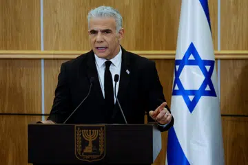 UNDANG-UNDANG PERTIKAI HAD KEHAKIMAN DITOLAK: Pemimpin pembangkang, Encik Yair Lapid,  turut memberi kenyataan dalam sidang Parlimen Israel mengenai undang-undang yang pertikai had kuasa kehakiman.