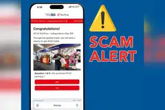 FairPrice mengingatkan bahawa kaji selidik menerusi WhatApp itu merupakan penipuan dan tiada kaitan atau disokong oleh pasar raya tersebut.