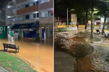 Paip bocor, Yishun, air mengalir