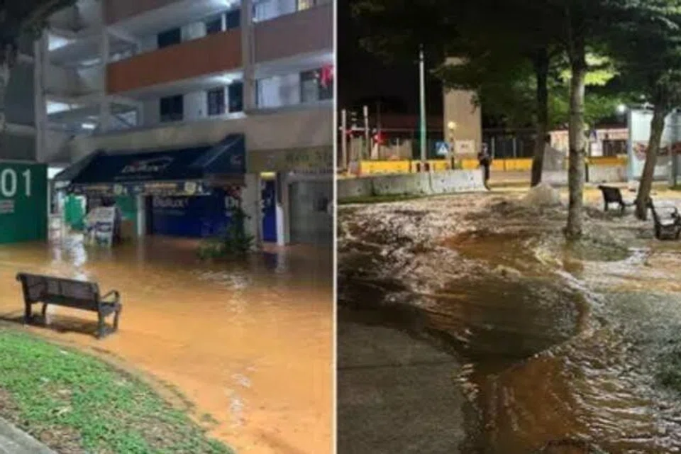 Paip bocor, Yishun, air mengalir