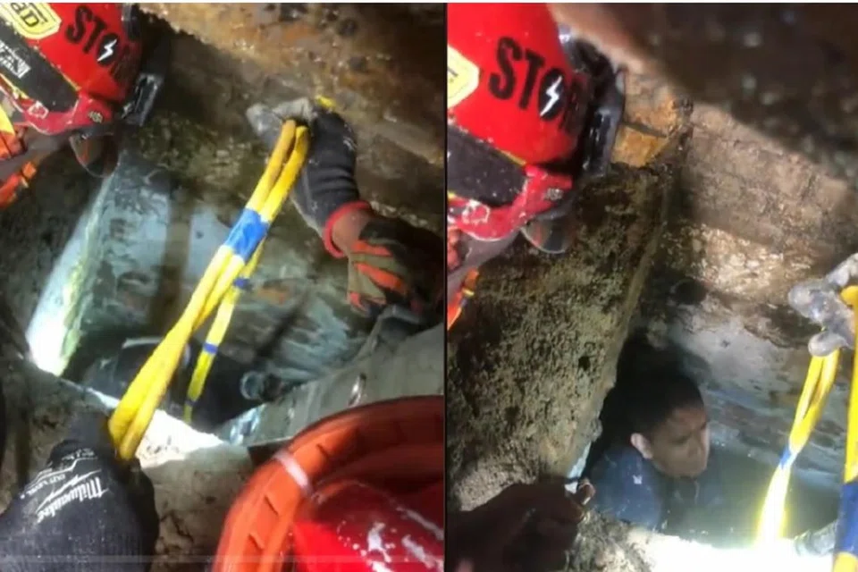 Rakaman video anggota bomba yang terbabit dalam operasi pencarian mangsa insiden tanah benam di Jalan Masjid India di sini.